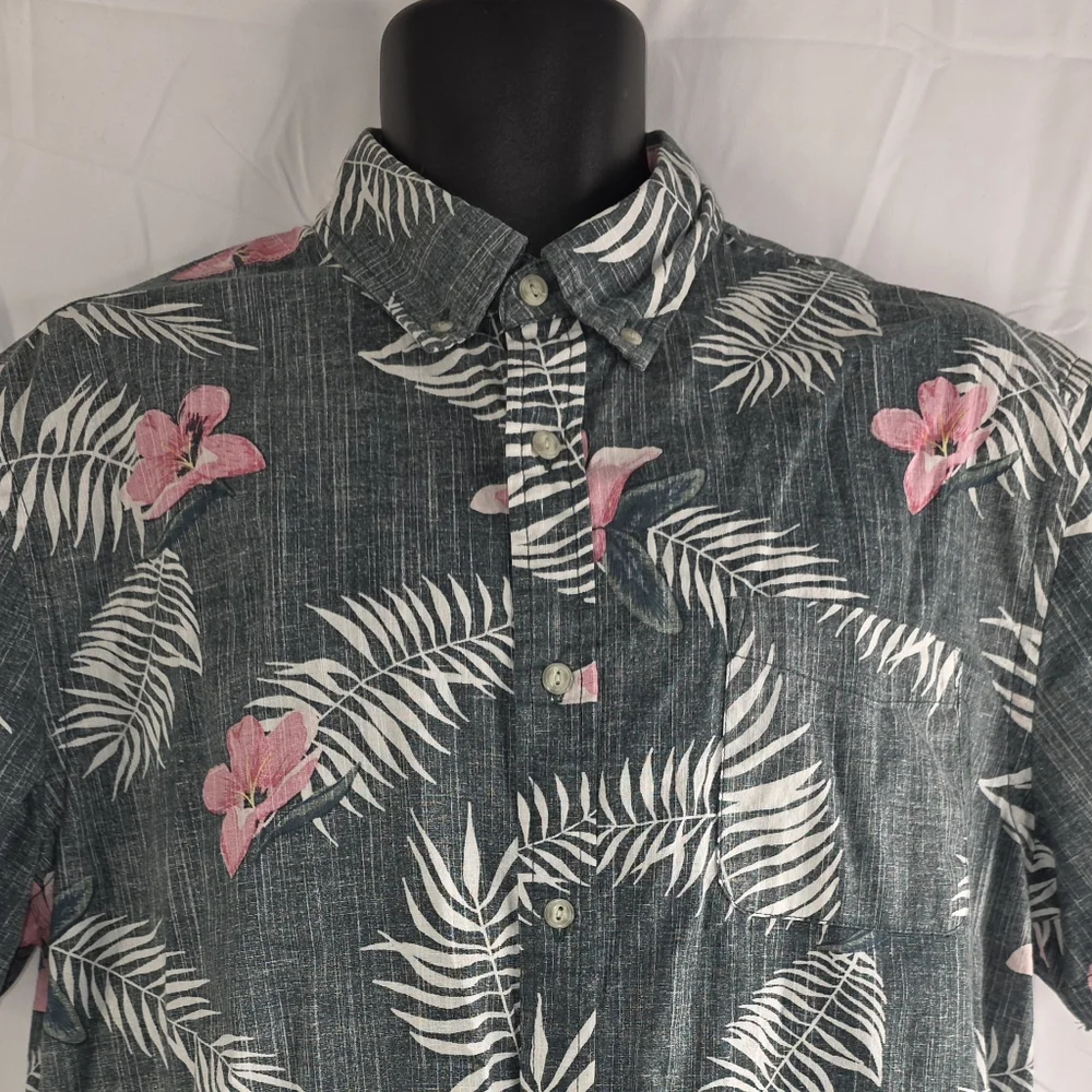 Sonoma Floral Print Button Down Shirt Size Large Modern Fit Flexwear E-2867 - Picture 3 of 8